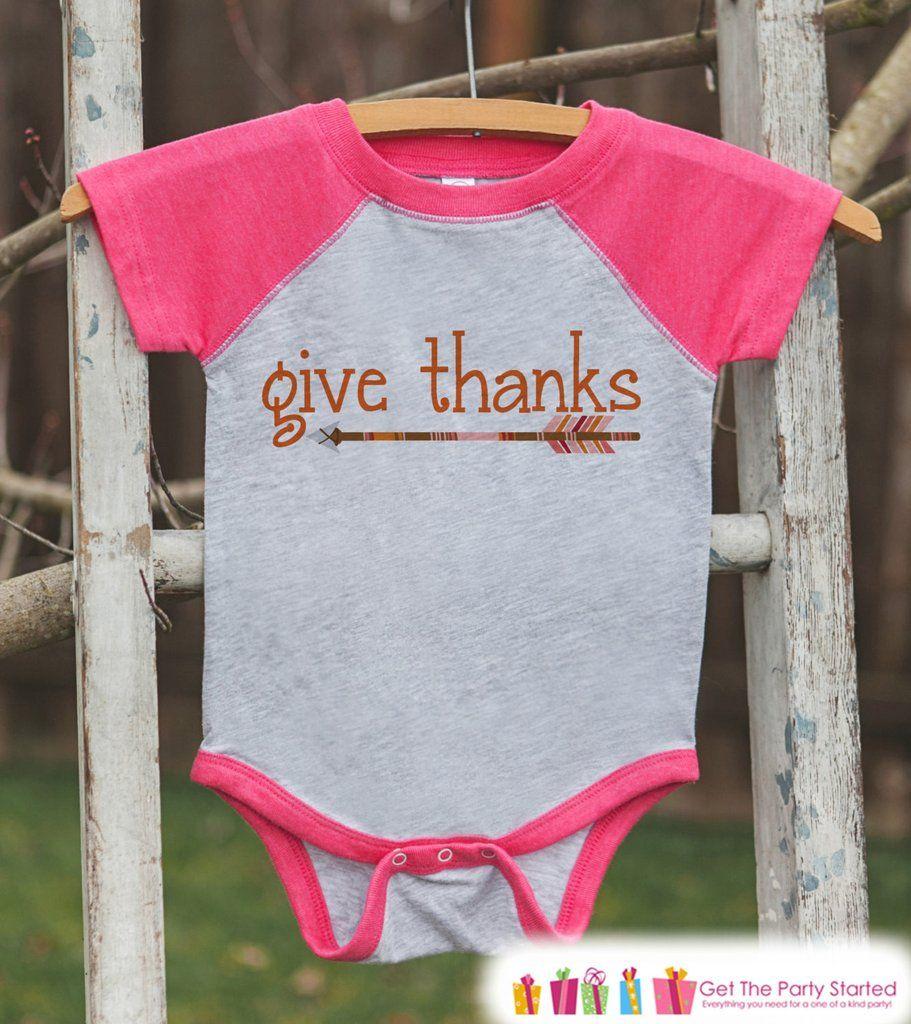Orange Arrow Clothing Logo - Kids Give Thanks Shirt - Orange Arrow Thanksgiving Outfit - Girls ...