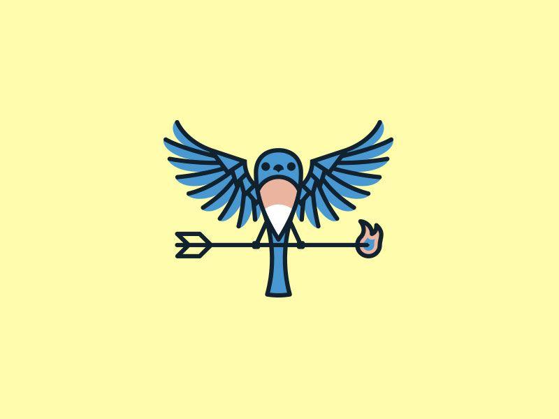 Blue Bird with Yellow Logo - Blue Bird Logo by Ted Casper | Dribbble | Dribbble