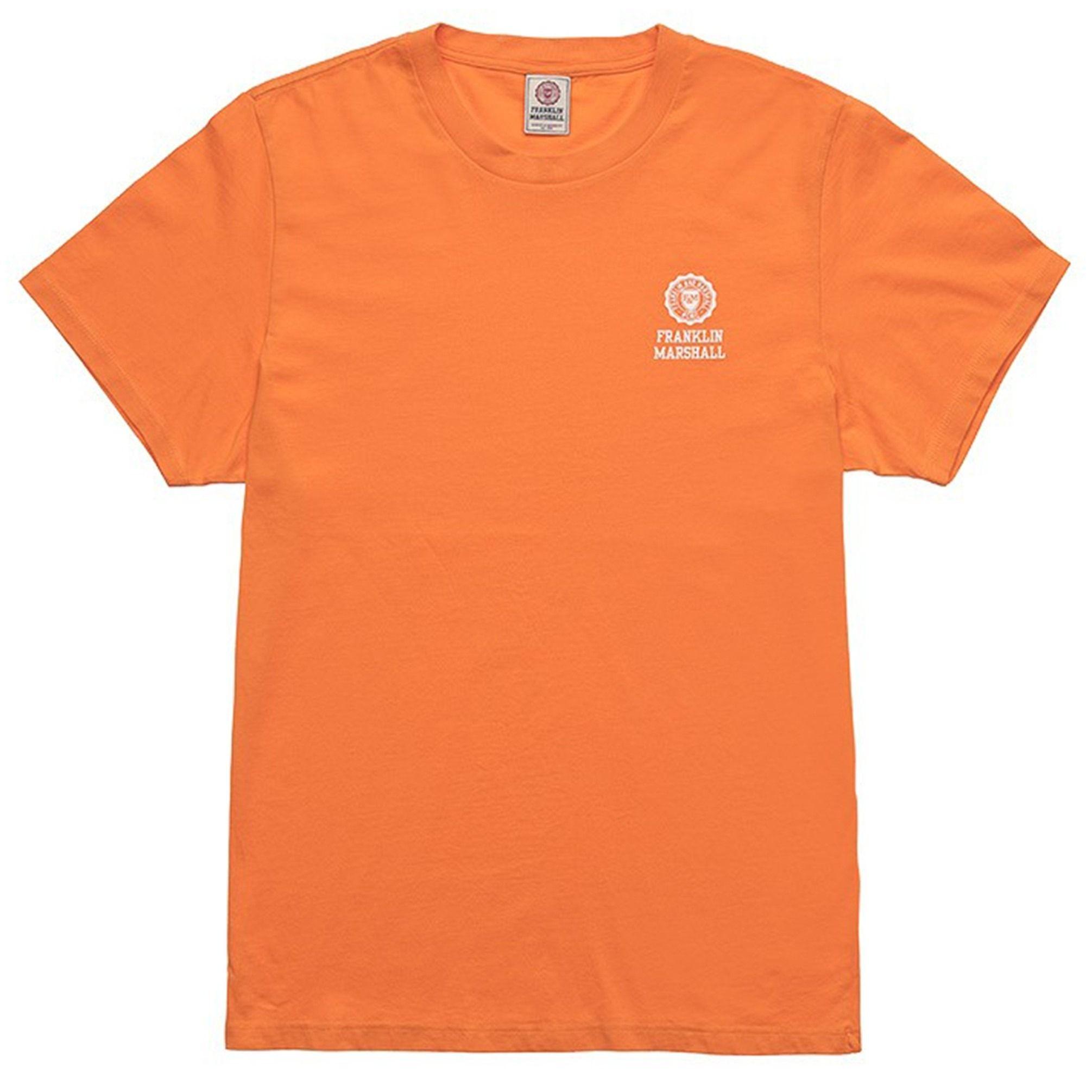 Orange T Logo - Franklin & Marshall Crew Neck Men's T-Shirt Bright Orange | Jean Scene