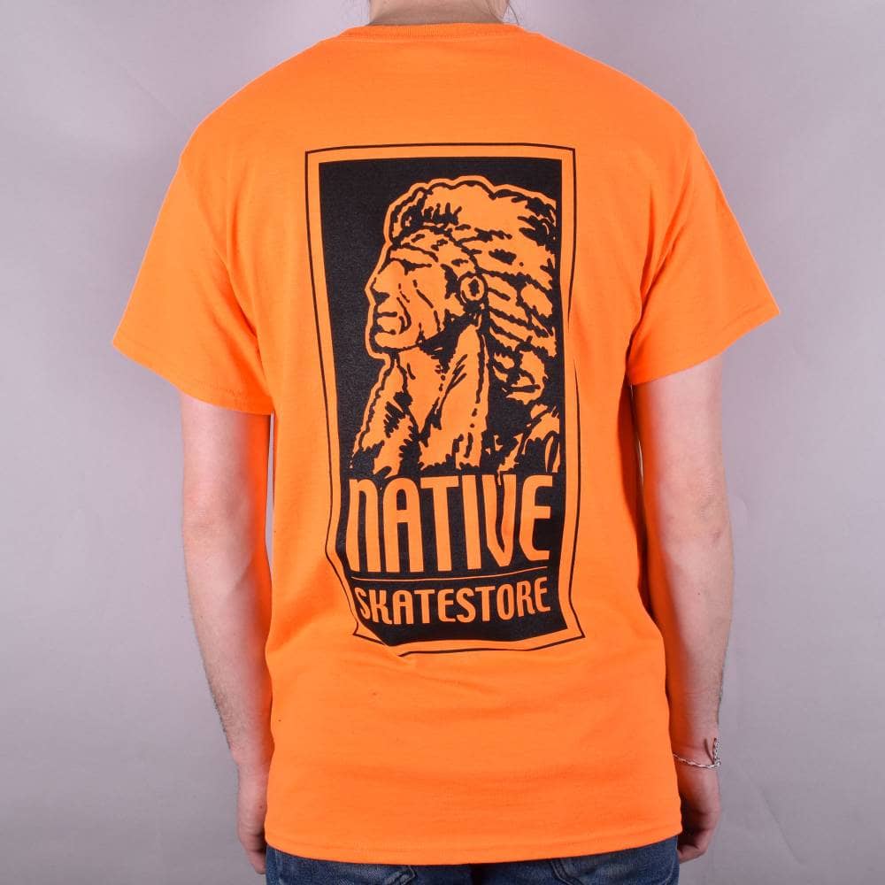 Orange T Logo - Native OG Logo Skate T-Shirt - Orange/Black - SKATE CLOTHING from ...