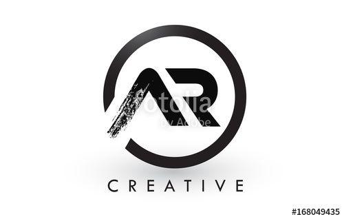 AR Letter Logo - AR Brush Letter Logo Design. Creative Brushed Letters Icon Logo