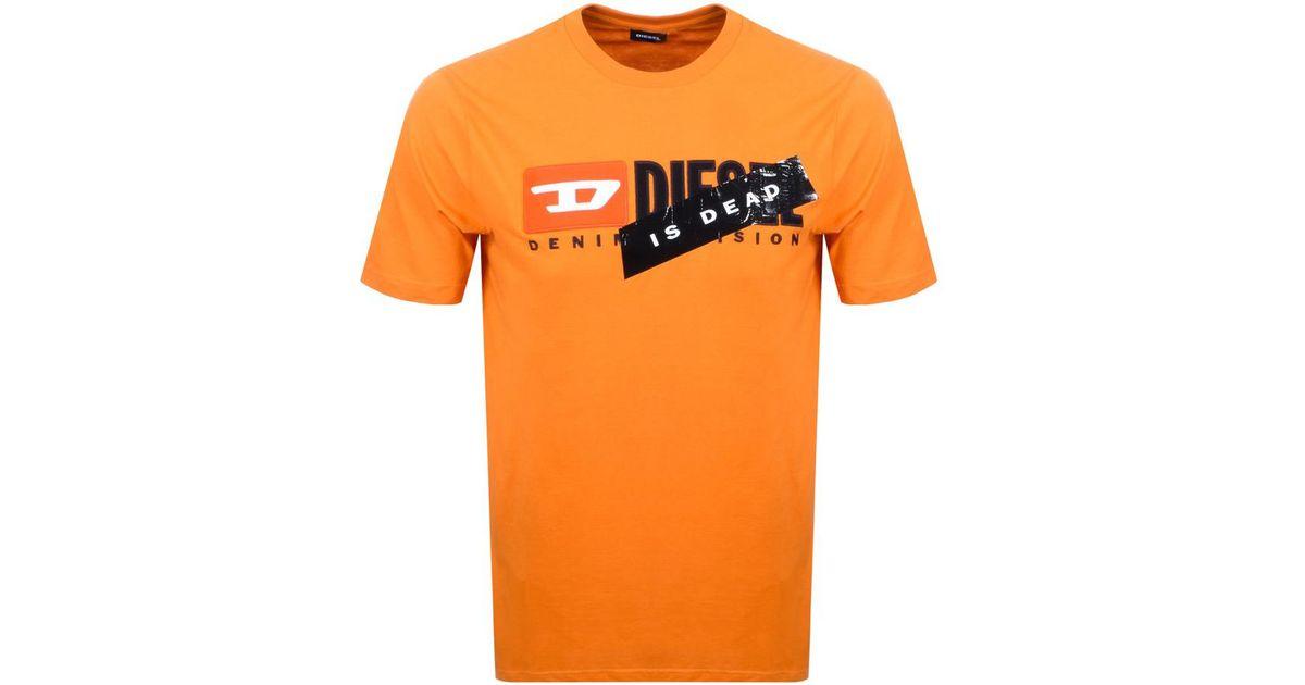 Orange T Logo - DIESEL Haute Couture Logo T Shirt Orange in Orange for Men - Save ...