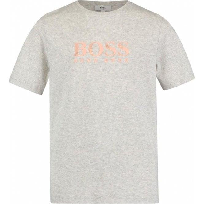 Orange T Logo - Hugo Boss Kids|Boss Kids Orange Logo T-Shirt in Grey|Chameleon Menswear