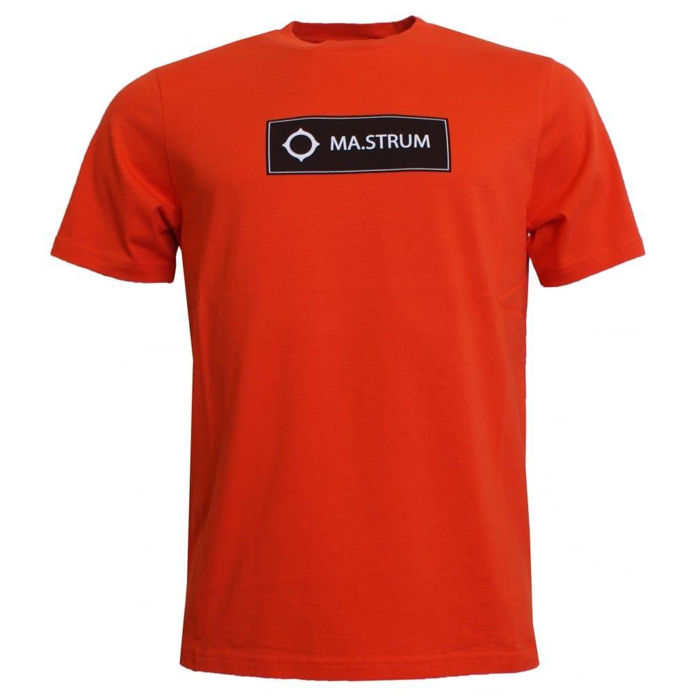 Orange T Logo - MA. Strum Icon Box Logo T Shirt Safety Orange | Ragazzi Clothing