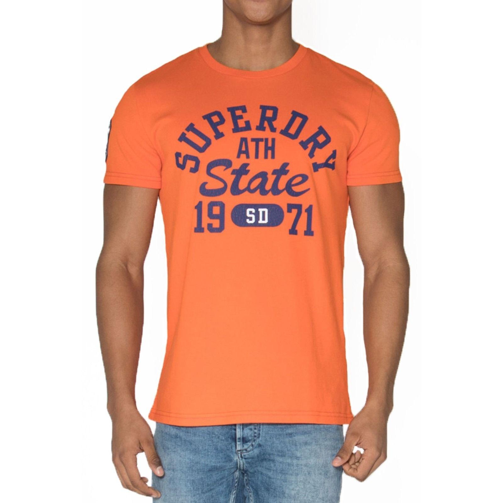 Orange T Logo - Superdry Upstate Wash Men's T-Shirt Campfire Orange | Jean Scene