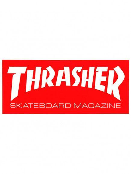 Skate Wheel Red Diamonds Logo - Thrasher Skate Mag Logo Medium Sticker Red