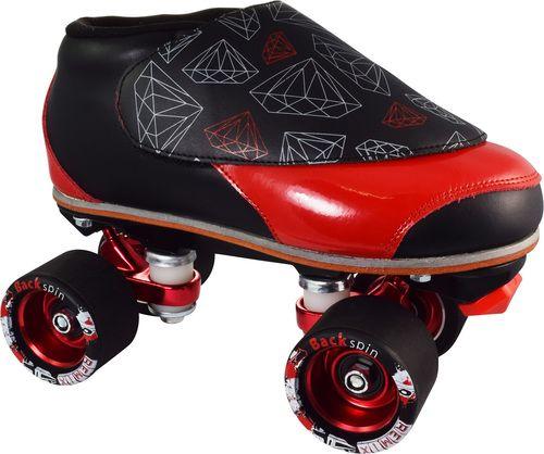 Skate Wheel Red Diamonds Logo - Diamond Walker Skates. Pro Speed Skates