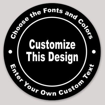 Curved Text Logo - Black Circle Sticker with Curved Text | MakeStickers