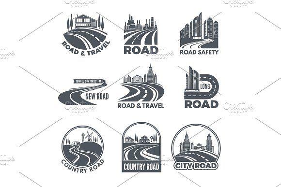 Curved Text Logo - Logos with curved pathways and place for your text ~ Graphics ...