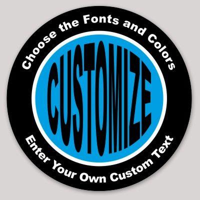 Curved Text Logo - Circle Sticker with Bold Curved Text | MakeStickers