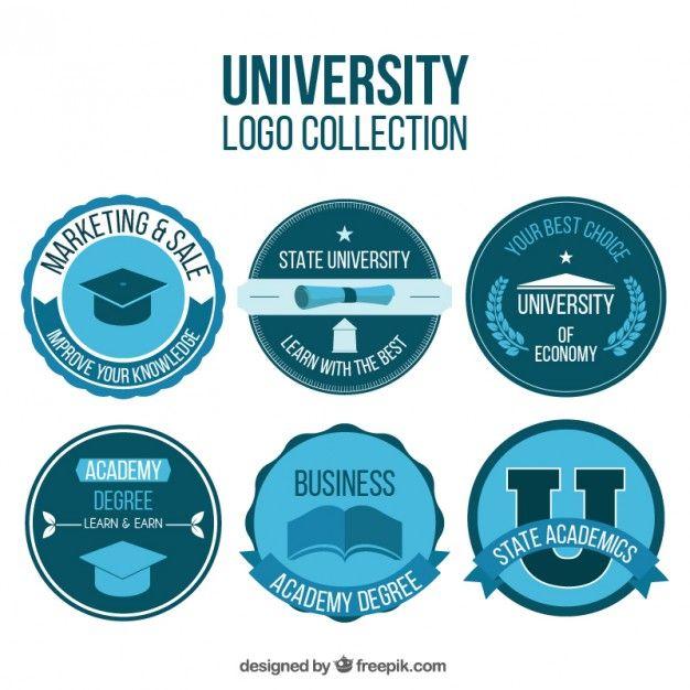 Blue Green College Logo - College logos in blue color Vector