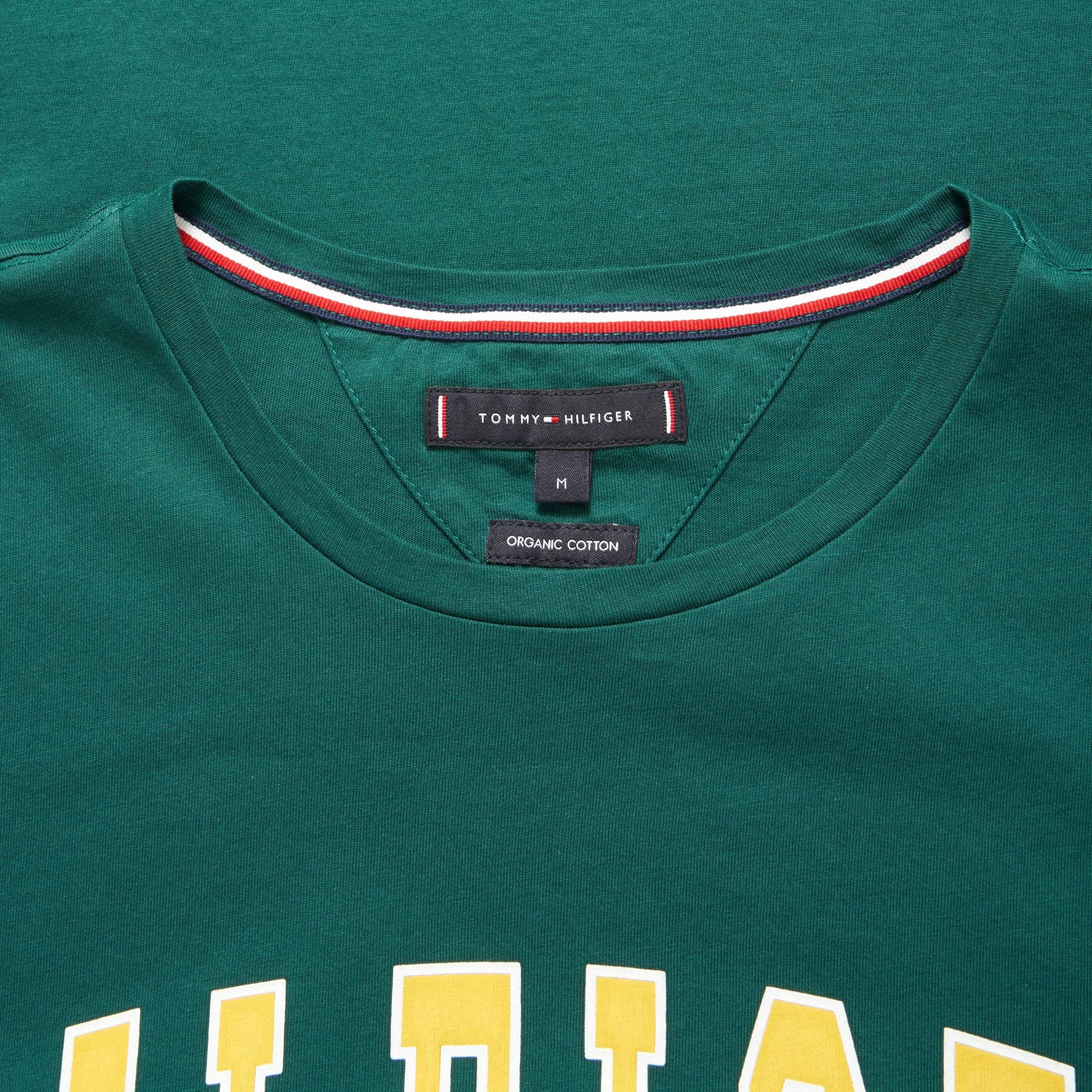 Blue Green College Logo - Tommy Hilfiger College Logo T Shirt In Green For Men