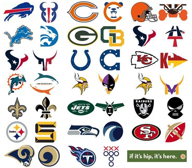 Old NFL Football Logo - NFL Team logos redesigned