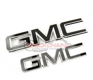 Custom GMC Logo - 2 NEW CUSTOM 15-18 GMC SIERRA CHROME AND BLACK GRILL & TAILGATE ...