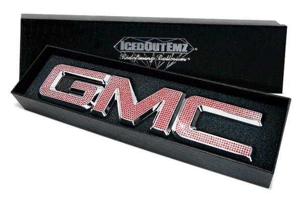 Custom GMC Logo - GMC logo bling bling. Custom GMC Logo Chrome with Red Swarovski