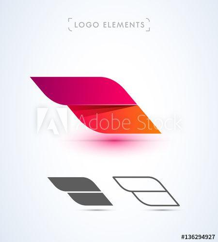 Aircraft Wings Logo - Abstract aircraft wing logo icon set. Origami paper and material ...