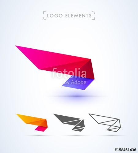 Aircraft Wings Logo - Abstract aircraft wing logo design. Material design style. Stock