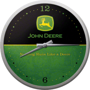 Vintage John Deere Logo - Horloge murale vintage : John Deere logo vert et noir - DECO-ENVIE.COM