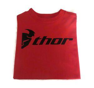 Red and Black Logo - BNWT Thor Men's Red Black Logo Crew T-shirt Top Cotton Made in USA ...