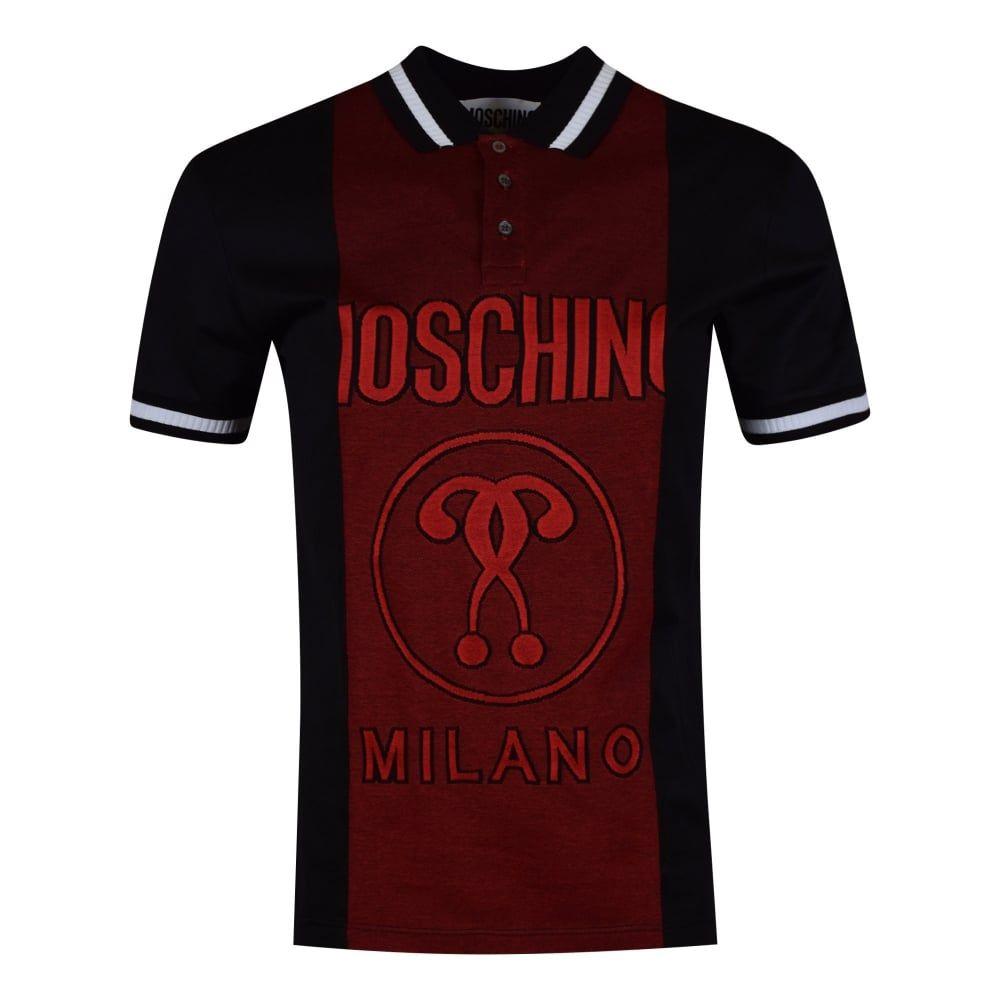 Red and Black Logo - MOSCHINO Moschino Jeans Red & Black Logo Polo Shirt - Men from ...