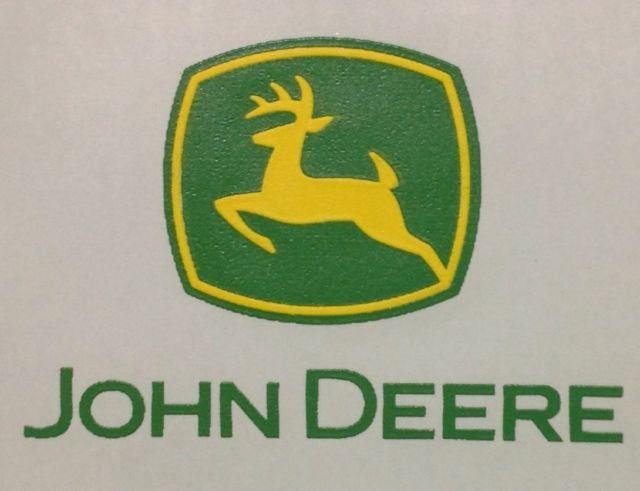 Vintage John Deere Logo - Vintage John Deere Logo Green & Yellow Mini Iron on Transfer Super