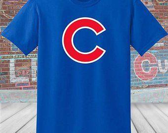 Chicogo Red White and Blue C Logo - Chicago Cubs Red/White Logo T-shirt | Etsy