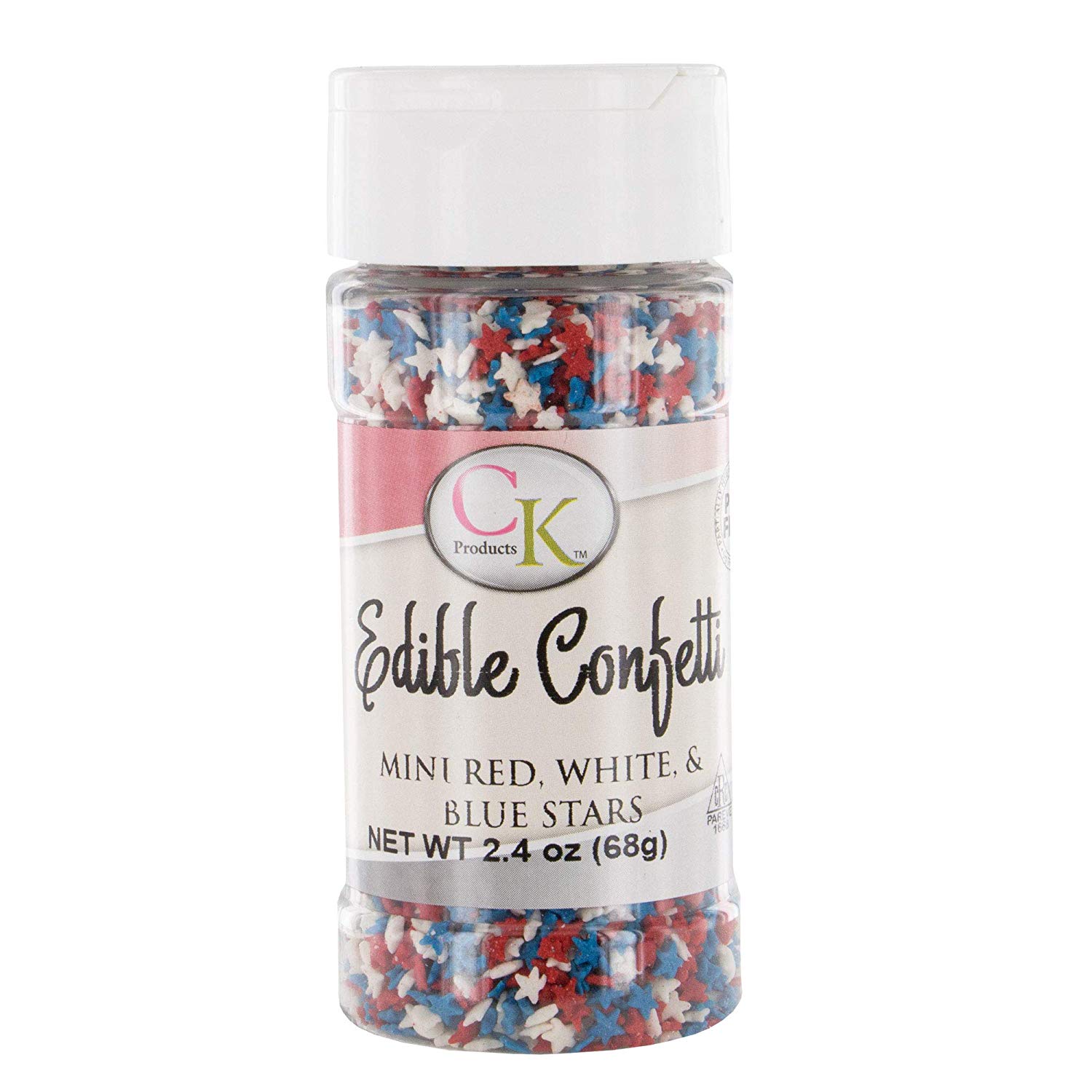 Chicogo Red White and Blue C Logo - Mini Red, White & Blue Stars Edible Confetti 2.4 Ounces by CK ...