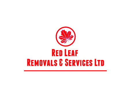 Red Leaf in Circle Logo - Red Leaf Removals & Services ltd