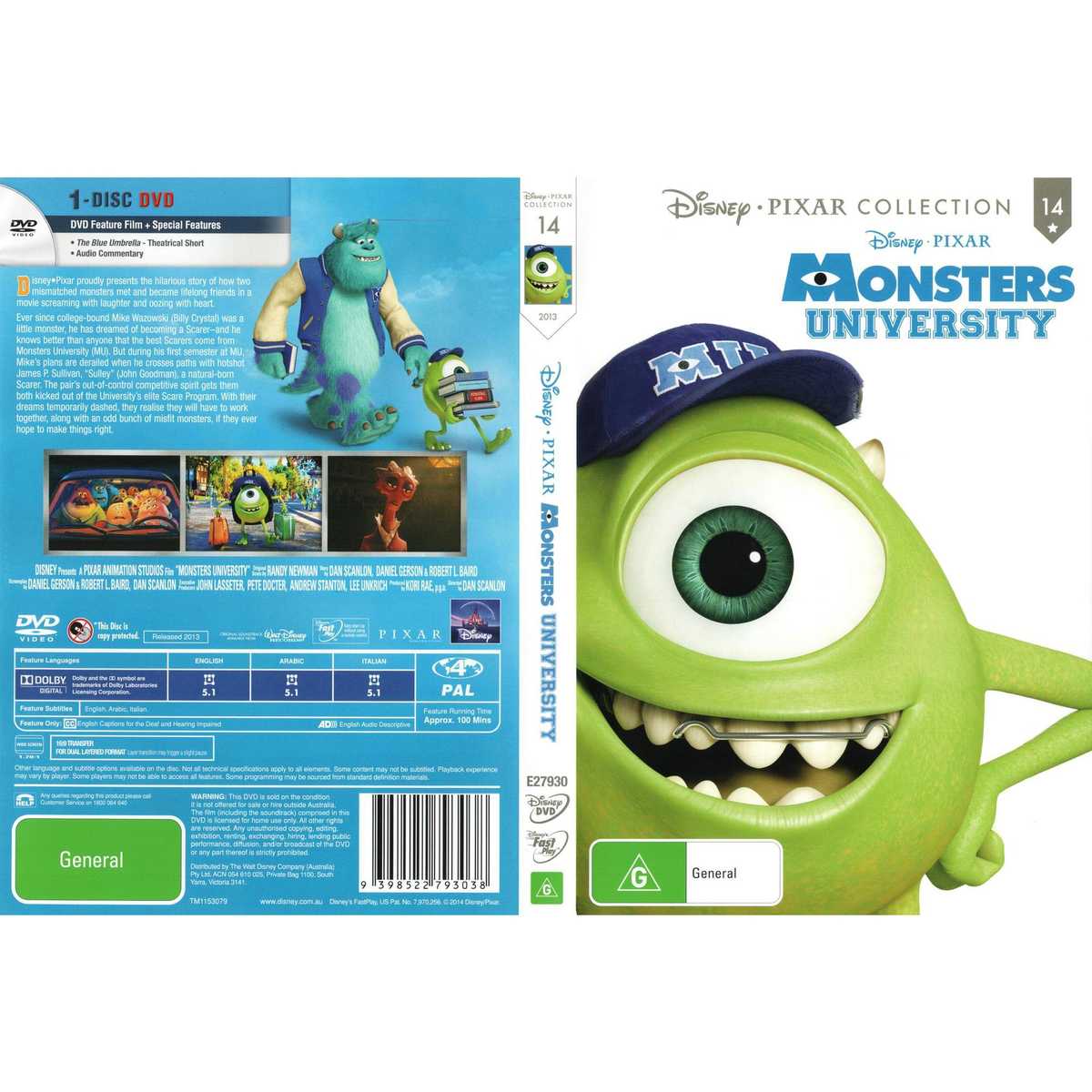 Disney Pixar Monsters University Logo - Monsters University - Disney Pixar Collection | DVD | BIG W
