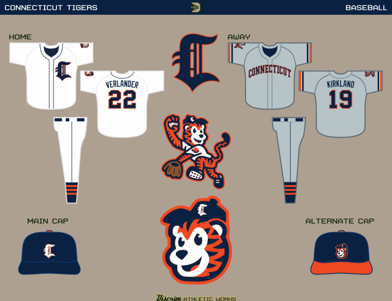 CT Tigers Logo - Connecticut Tigers baseball Creamer's Sports