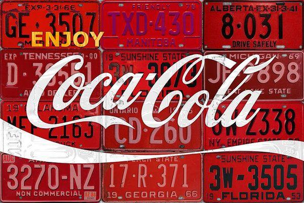 Old Soda Logo - Coca Cola Enjoy Soft Drink Soda Pop Beverage Vintage Logo Recycled