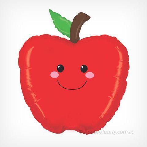 Apple Smile Logo - Foil Balloon Red Apple Smile - House of Party