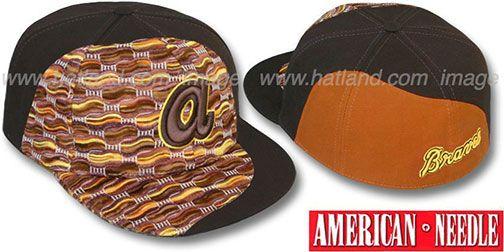 Brown Swirl Logo - Braves SWEATER SWIRL Brown Hat by American Needle