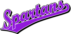 Purple Spartan Logo - Team Pride: Spartans team script logo
