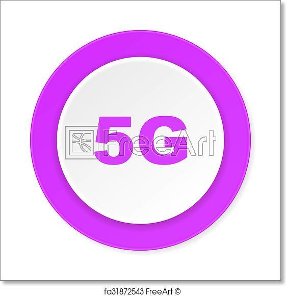 Purple and White Circle Logo - Free art print of 5g violet pink circle 3D modern flat design icon