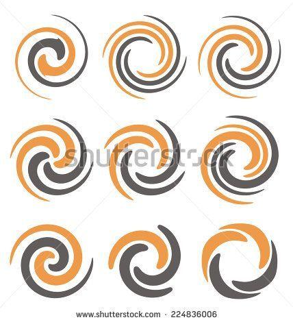 Brown Swirl Logo - Set of spiral and swirls logo design elements, icons, symbols