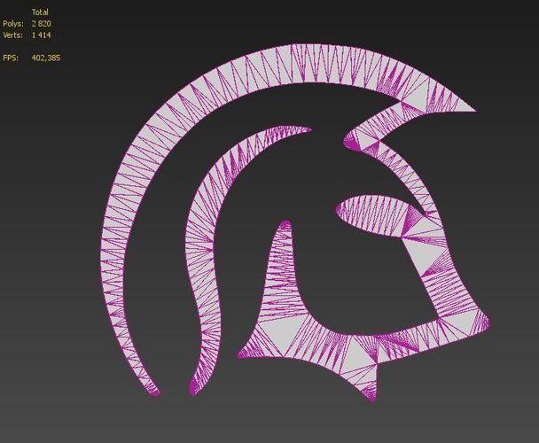 Purple Spartan Logo - interior Spartan logo 3D model