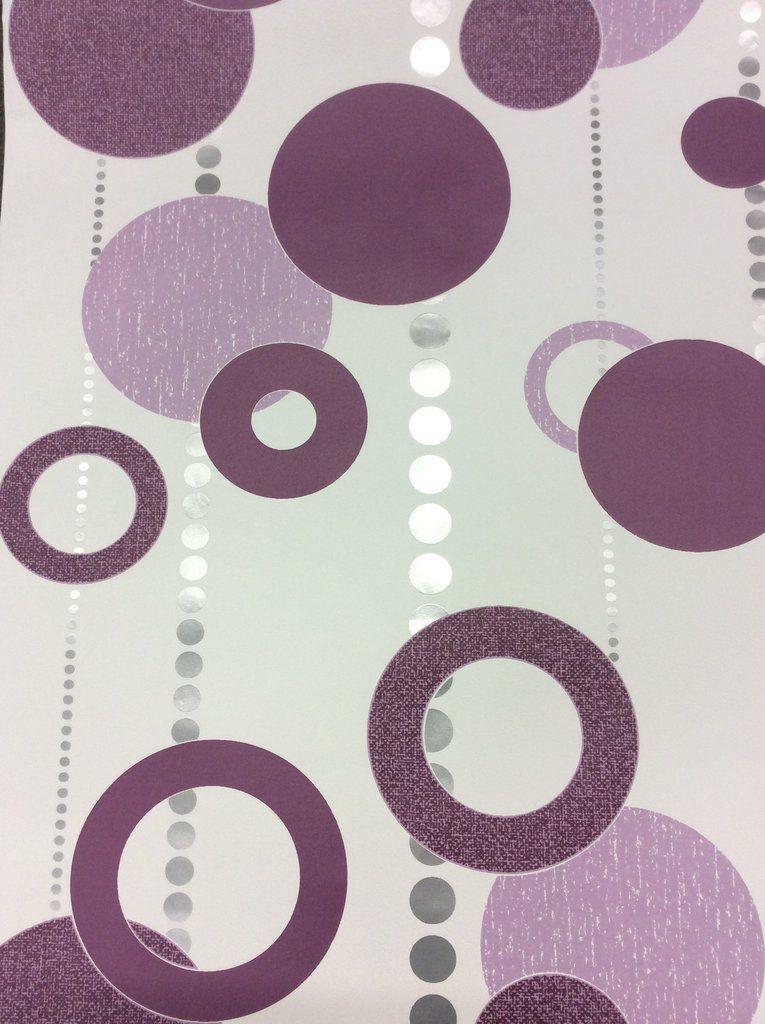 Purple and White Circle Logo - Rasch Wallpaper. Circles White Purple