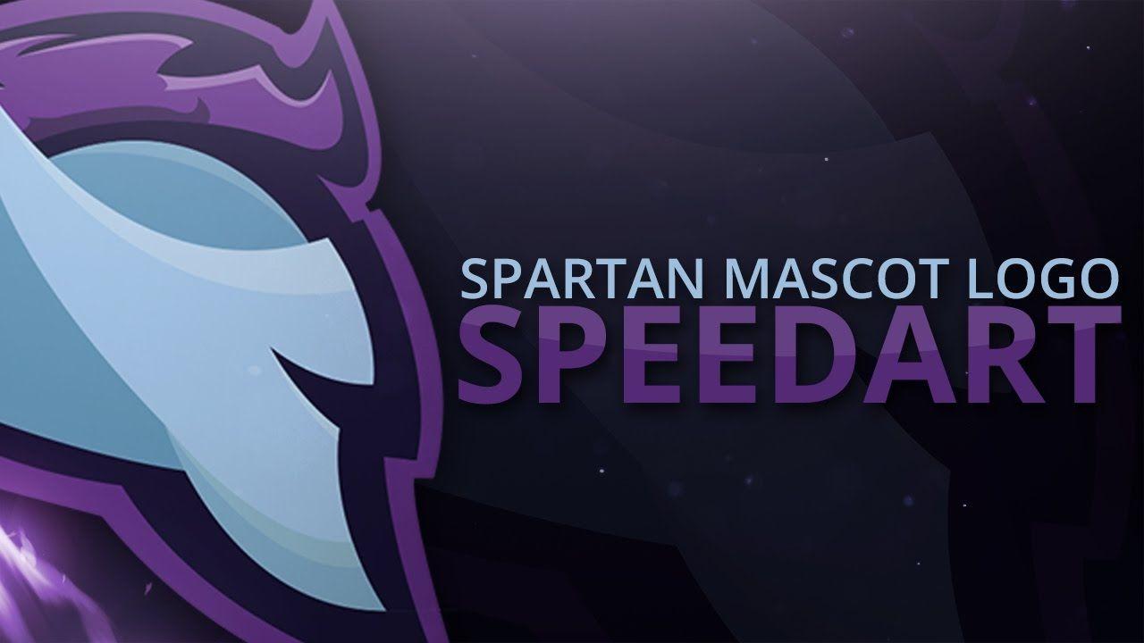 Purple Spartan Logo - Spartan Mascot | Logo Speedart | Photoshop - YouTube