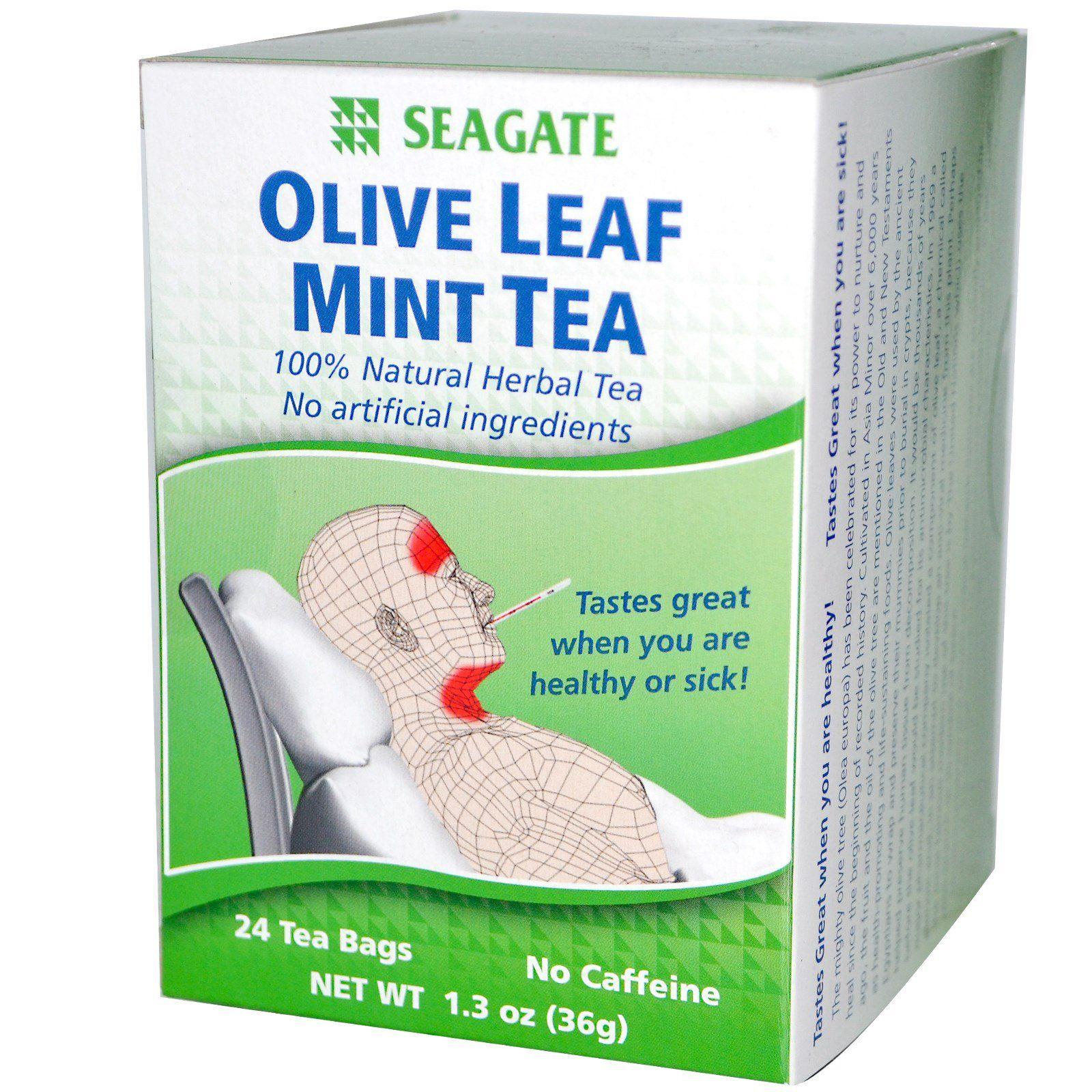 Herbs Seagate Logo - Seagate, Olive Leaf Mint Tea, 24 Tea Bags, 1.3 oz (36 g) - iHerb.com