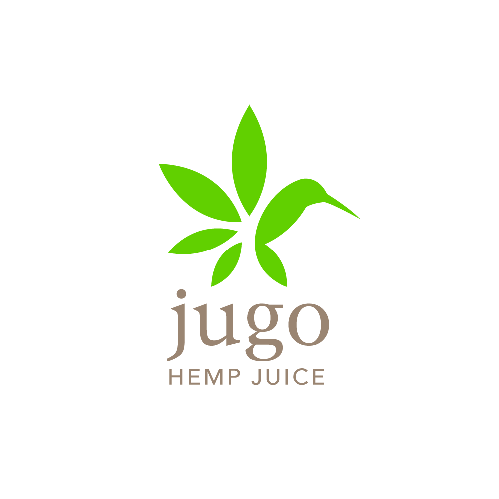 Marijuana Leaf Logo - SOLD: Jugo Hemp Juice Marijuana Leaf Hummingbird Logo | Logo Cowboy