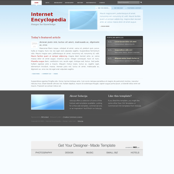 Internet Encyclopedia Logo - Internet Encyclopedia HTML Template