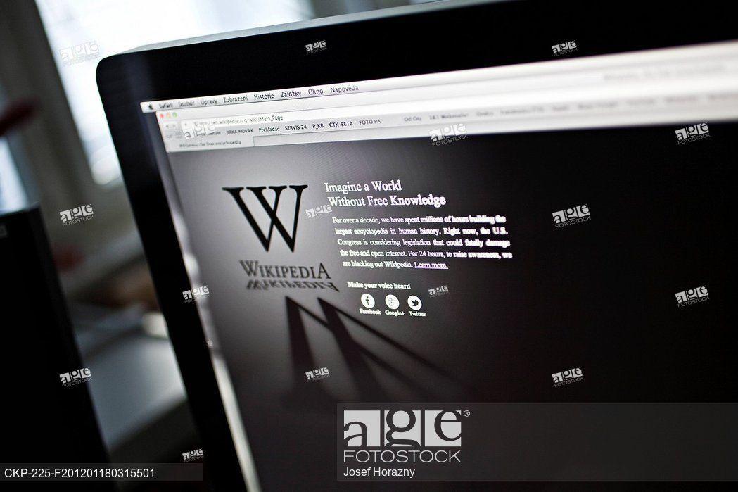 Internet Encyclopedia Logo - Wikipedia, the popular online encyclopedia, black out its English ...