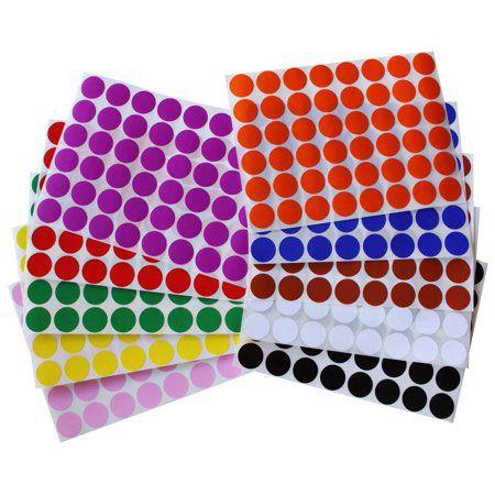 Orange and Yellow Dots with Red Circle Logo - Color Coding Labels 3 4 Diameter (11 16) Round Dot Stickers