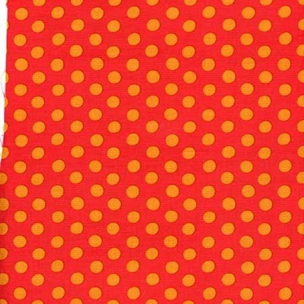 Orange and Yellow Dots with Red Circle Logo - Free Spirit Fabrics Kaffe Fassett Perennials Spot Dot Red | Quilting ...