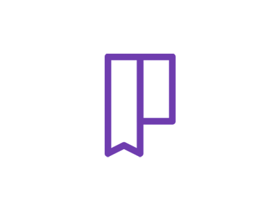 Flat P Logo - P for Publishing, bookmark + letter mark / logo symbol [GIF]