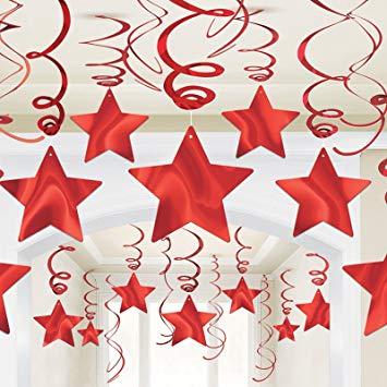 Red Star Swirl Logo - Amscan - Apple Red Star Swirl Decorations 674474-40 (Virtual) AMZ ...