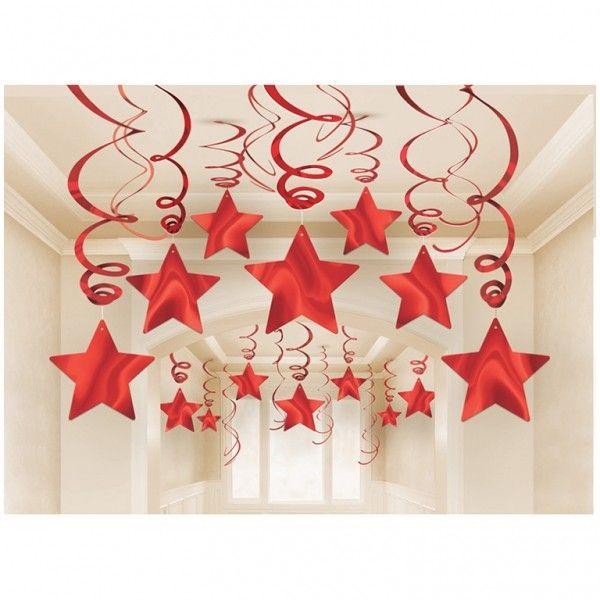 Red Star Swirl Logo - Red Star Swirl Decoration - 15CT