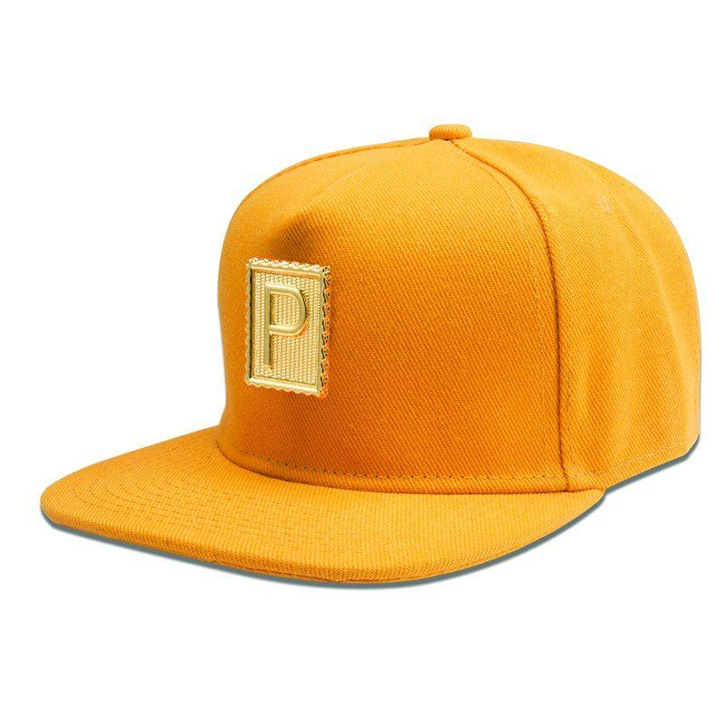 Flat P Logo - NYUK Classic Gold Letter P Logo Flat Brimmed Hat 5 Colors Sport