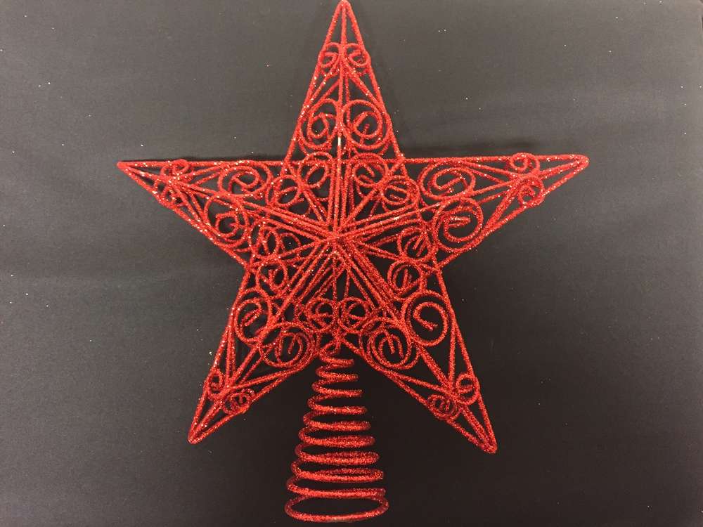 Red Star Swirl Logo - Christmas Decorations Large Red Star Glitter Swirls Christmas